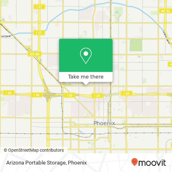 Mapa de Arizona Portable Storage