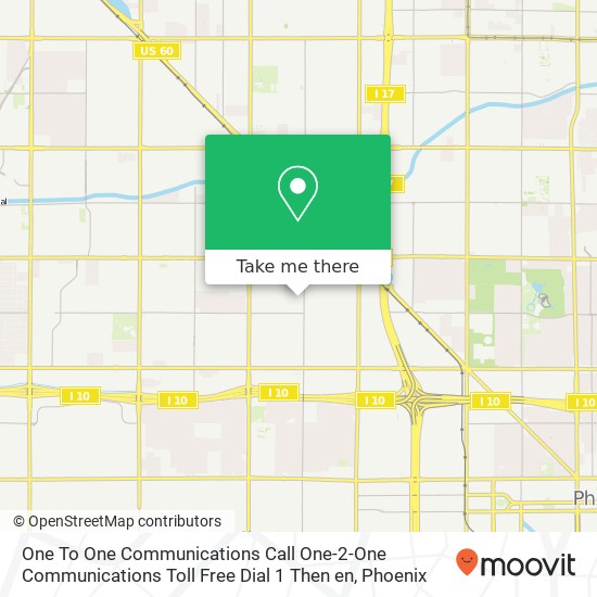 Mapa de One To One Communications Call One-2-One Communications Toll Free Dial 1 Then en