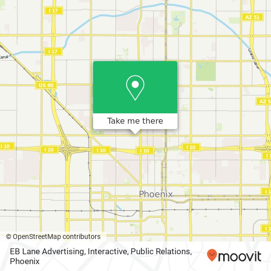 EB Lane Advertising, Interactive, Public Relations map