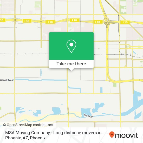 Mapa de MSA Moving Company - Long distance movers in Phoenix, AZ