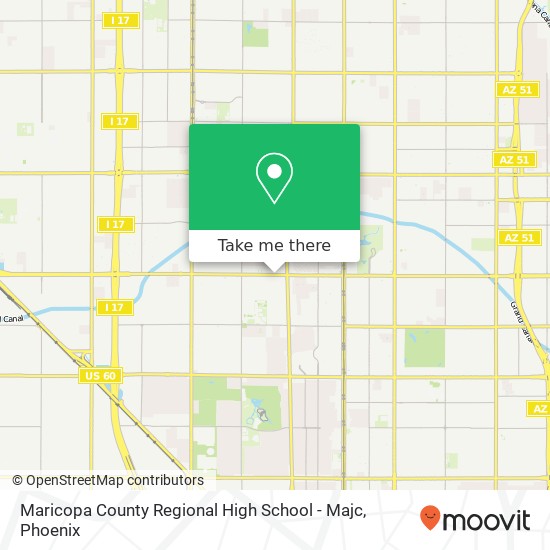 Maricopa County Regional High School - Majc map