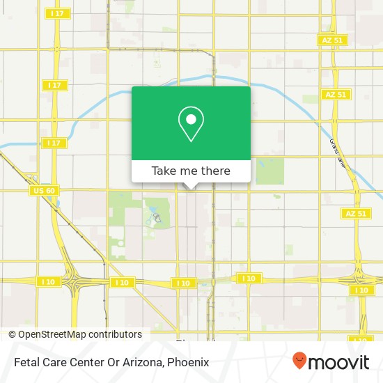 Mapa de Fetal Care Center Or Arizona