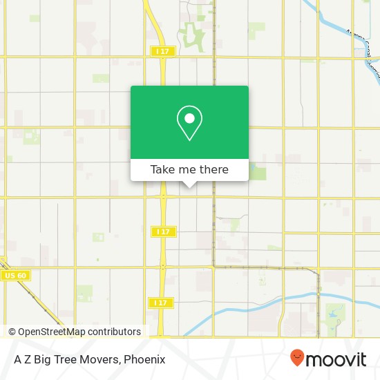 A Z Big Tree Movers map