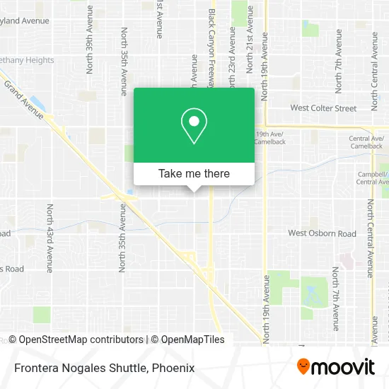 Frontera Nogales Shuttle map