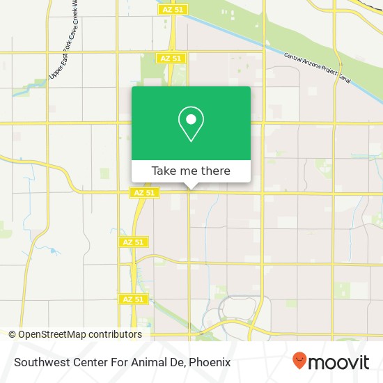 Mapa de Southwest Center For Animal De