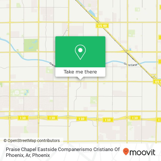 Mapa de Praise Chapel Eastside Companerismo Cristiano Of Phoenix, Ar