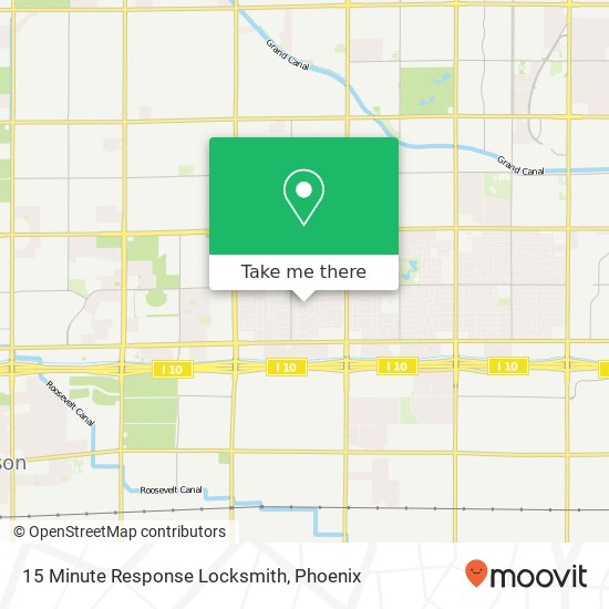 Mapa de 15 Minute Response Locksmith