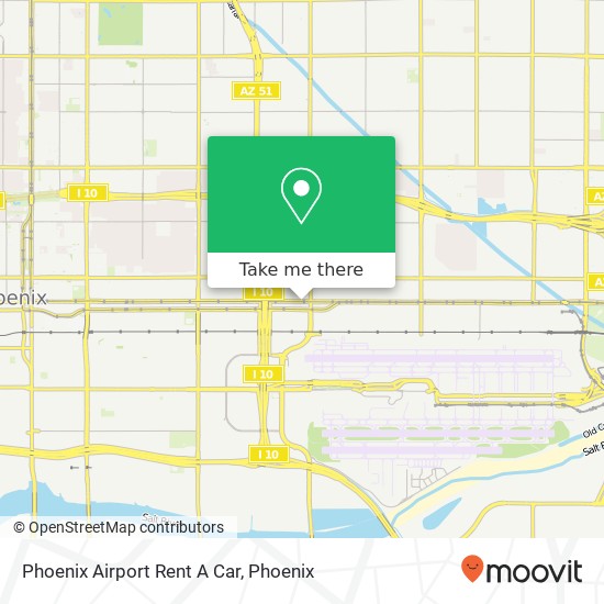 Phoenix Airport Rent A Car map