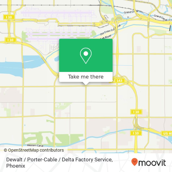 Mapa de Dewalt / Porter-Cable / Delta Factory Service