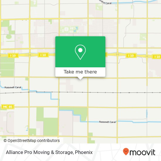 Alliance Pro Moving & Storage map