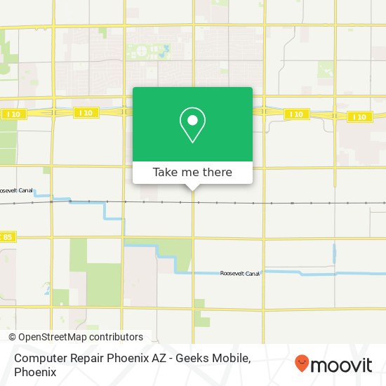 Mapa de Computer Repair Phoenix AZ - Geeks Mobile