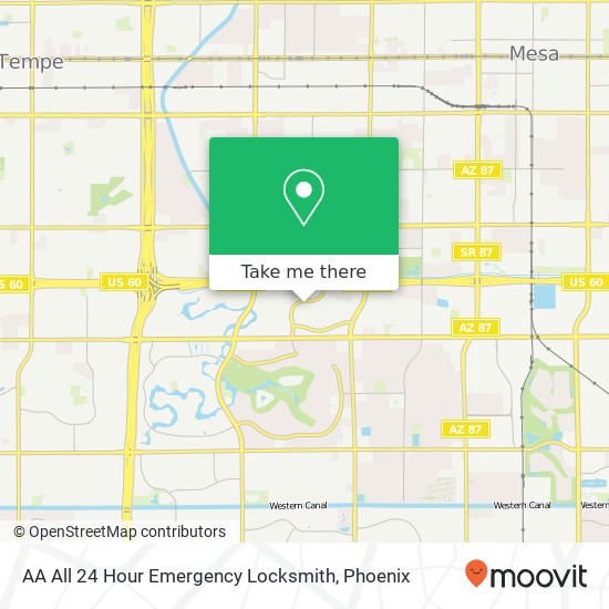 AA All 24 Hour Emergency Locksmith map