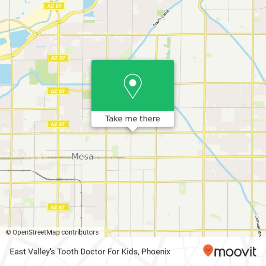 East Valley's Tooth Doctor For Kids map