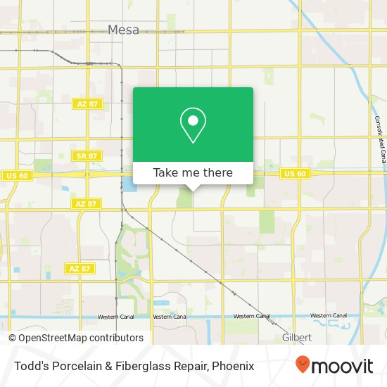 Mapa de Todd's Porcelain & Fiberglass Repair