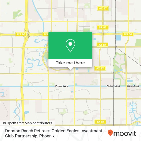 Dobson Ranch Retiree's Golden Eagles Investment Club Partnership map