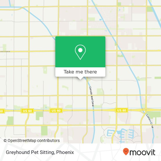 Greyhound Pet Sitting map