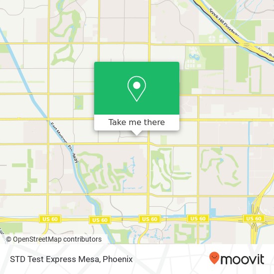 STD Test Express Mesa map