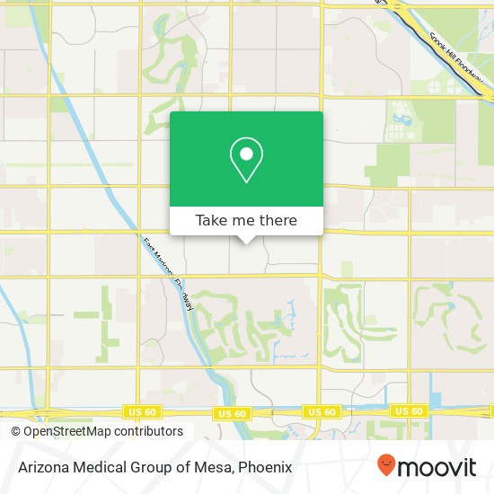 Mapa de Arizona Medical Group of Mesa