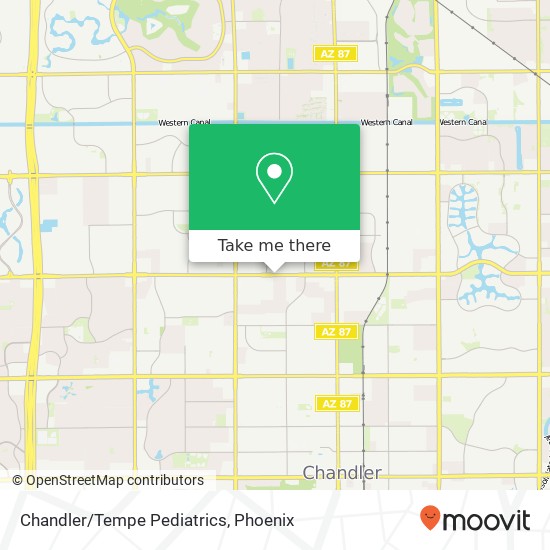 Mapa de Chandler/Tempe Pediatrics