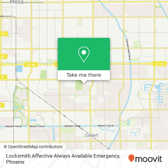 Locksmith Affective Always Available Emergency map