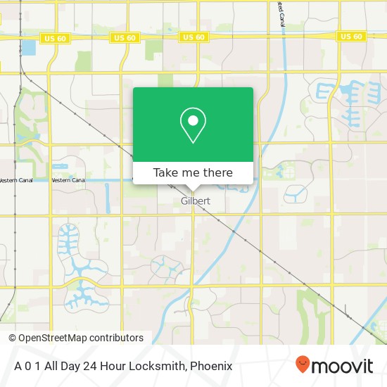 A 0 1 All Day 24 Hour Locksmith map