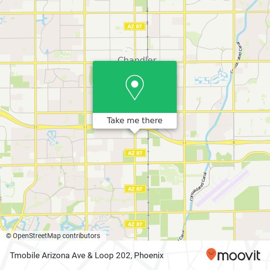 Tmobile Arizona Ave & Loop 202 map