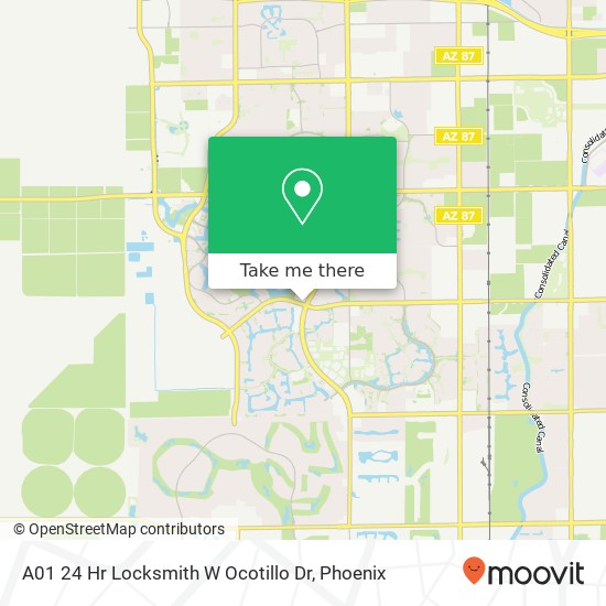 A01 24 Hr Locksmith W Ocotillo Dr map