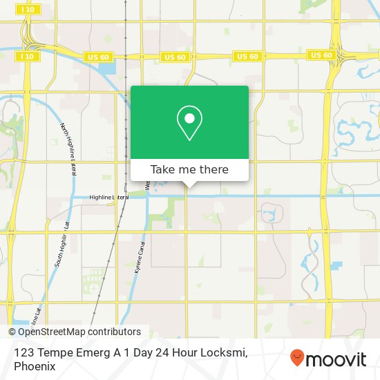 Mapa de 123 Tempe Emerg A 1 Day 24 Hour Locksmi