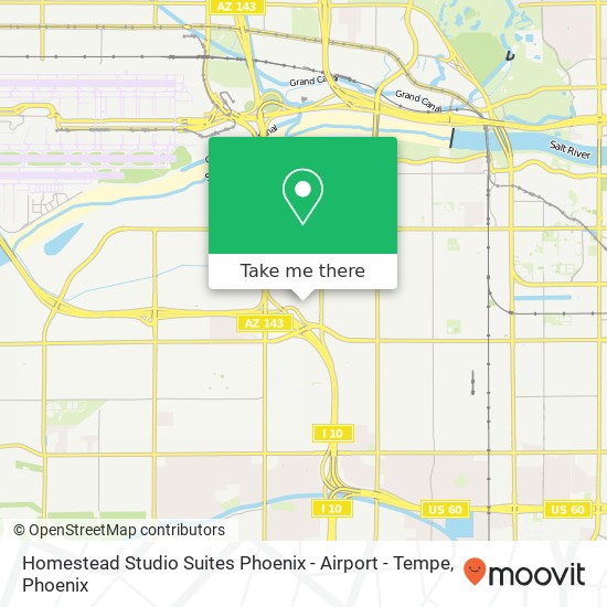 Mapa de Homestead Studio Suites Phoenix - Airport - Tempe