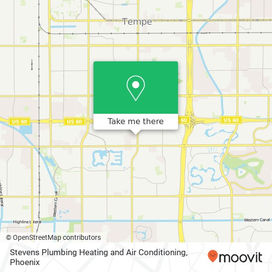 Stevens Plumbing Heating and Air Conditioning map