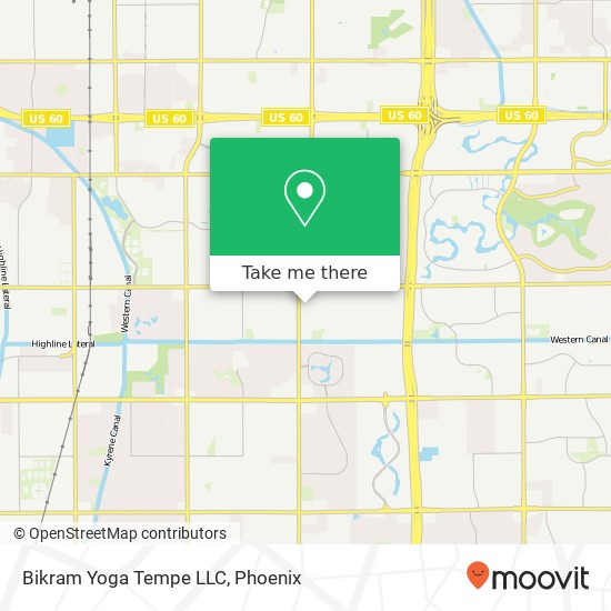 Mapa de Bikram Yoga Tempe LLC