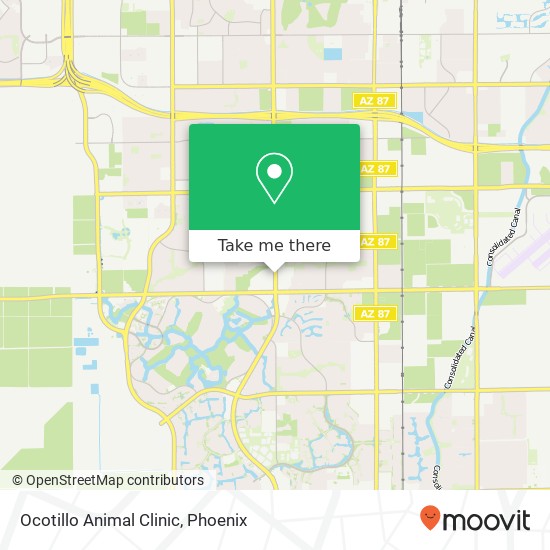 Mapa de Ocotillo Animal Clinic