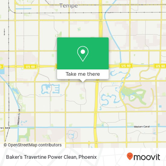 Baker's Travertine Power Clean map