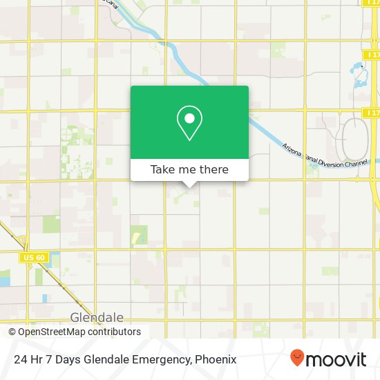 24 Hr 7 Days Glendale Emergency map