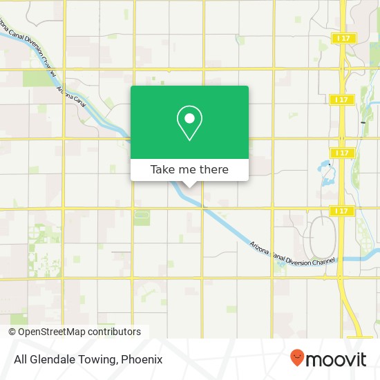 All Glendale Towing map