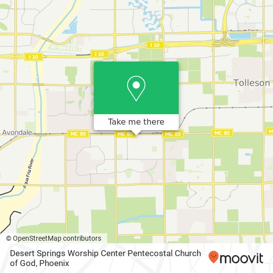 Desert Springs Worship Center Pentecostal Church of God map