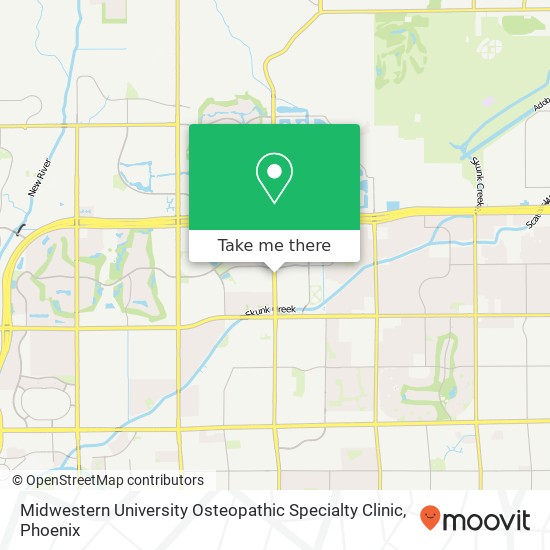 Midwestern University Osteopathic Specialty Clinic map