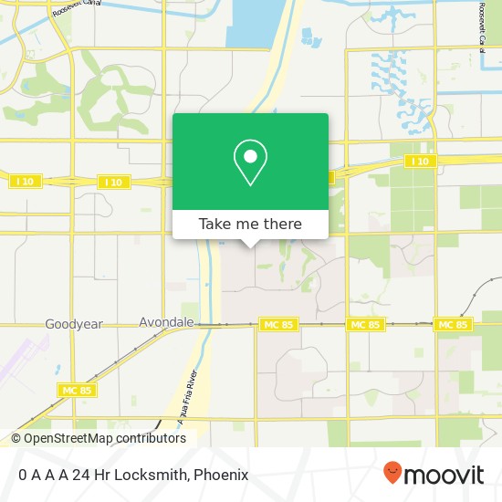 0 A A A 24 Hr Locksmith map