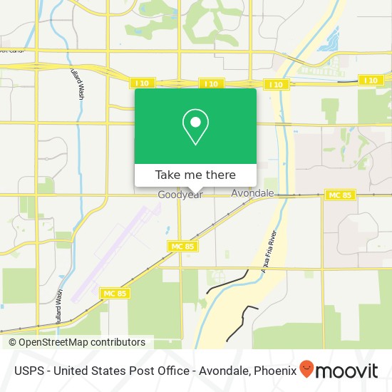 Mapa de USPS - United States Post Office - Avondale