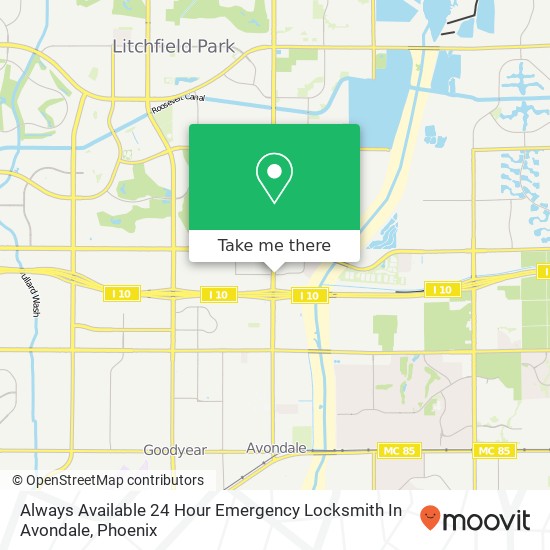 Always Available 24 Hour Emergency Locksmith In Avondale map