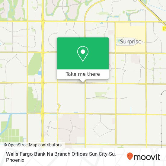 Wells Fargo Bank Na Branch Offices Sun City-Su map