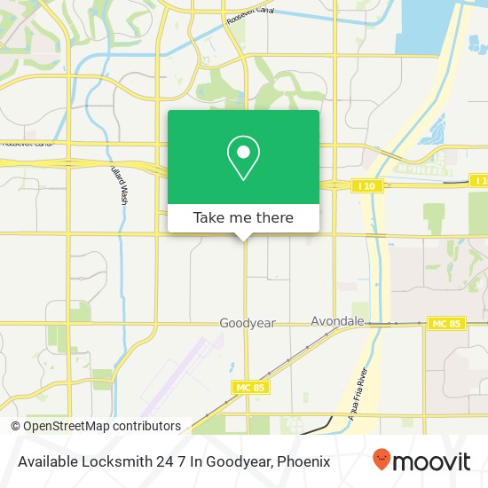 Available Locksmith 24 7 In Goodyear map