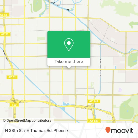 N 38th St / E Thomas Rd map