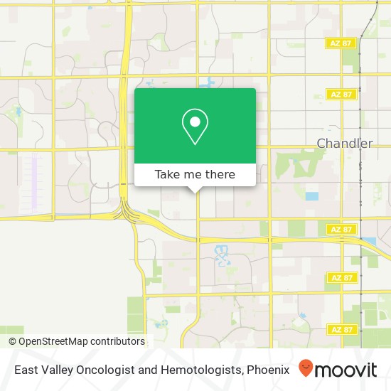 East Valley Oncologist and Hemotologists map