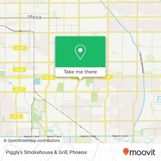 Mapa de Piggly's Smokehouse & Grill, 1633 S Stapley Dr Mesa, AZ 85204