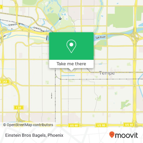 Mapa de Einstein Bros Bagels, 1290 S Normal Ave Tempe, AZ 85281