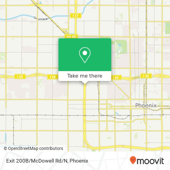 Exit 200B/McDowell Rd/N map