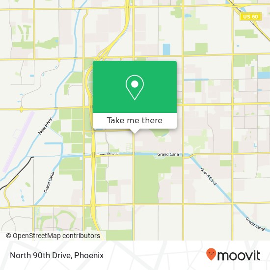 North 90th Drive map