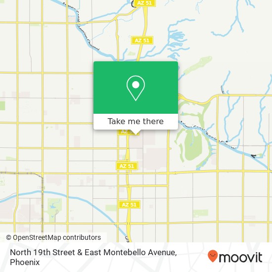 North 19th Street & East Montebello Avenue map