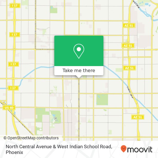 North Central Avenue & West Indian School Road map